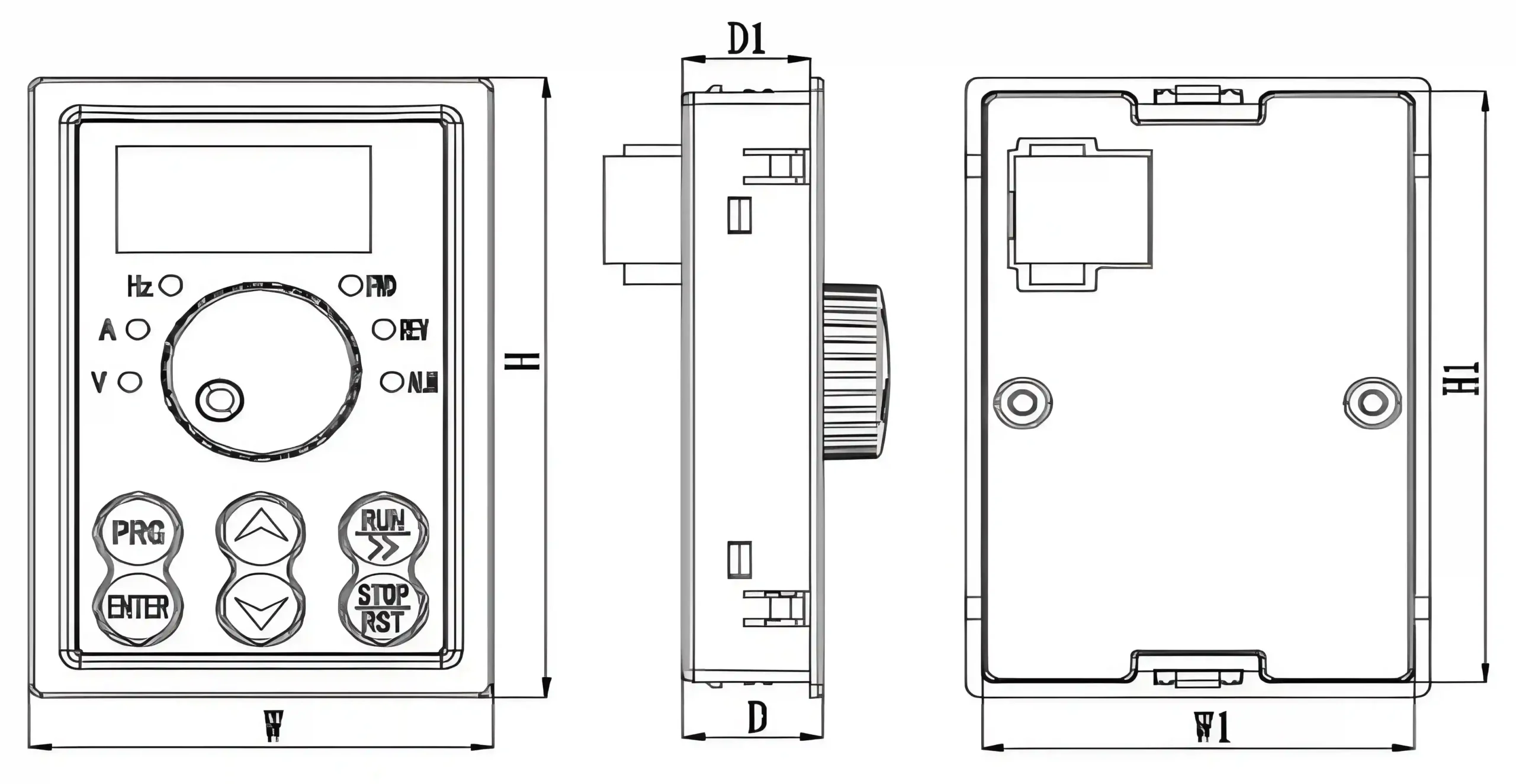 External keyboard mounting dimensions