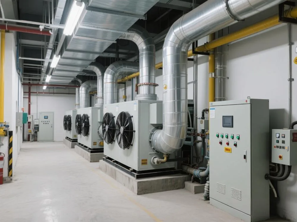 Commercial HVAC system setup with integrated VFD control for energy optimization