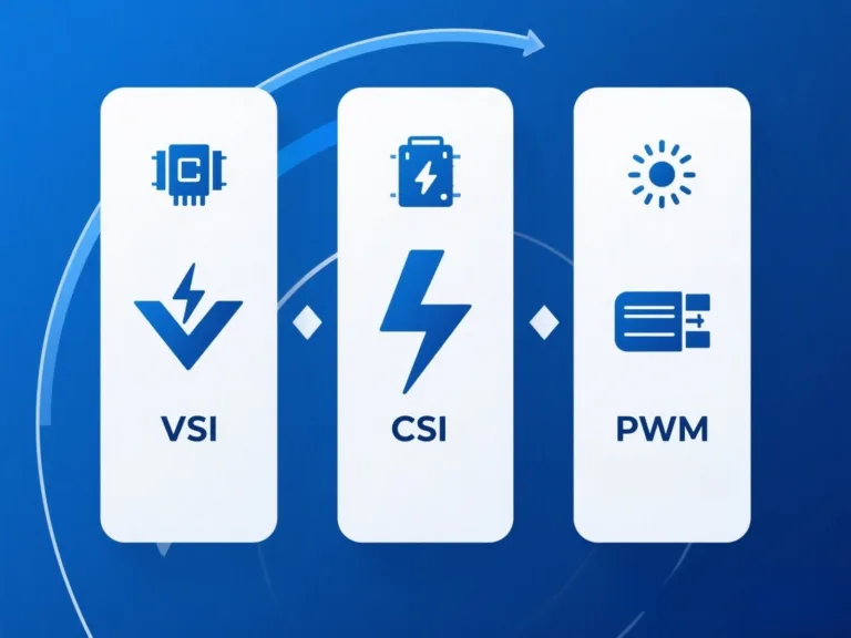 Conceptual comparison of VSI, CSI, and PWM variable frequency drives
