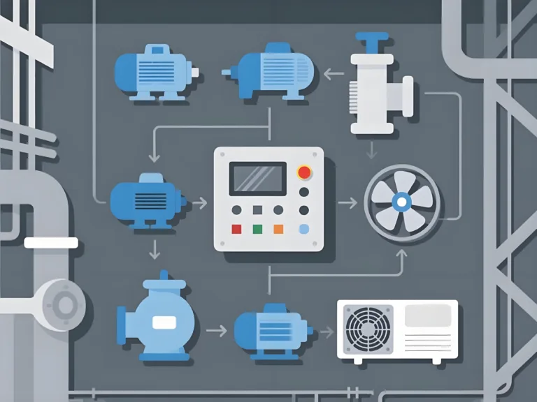 Illustration showing key components and decision paths in a VFD Selection Guide for industrial systems