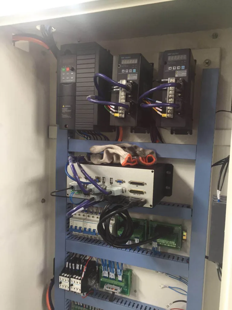 Detailed diagram of a vfd control panel showing key parts and wiring