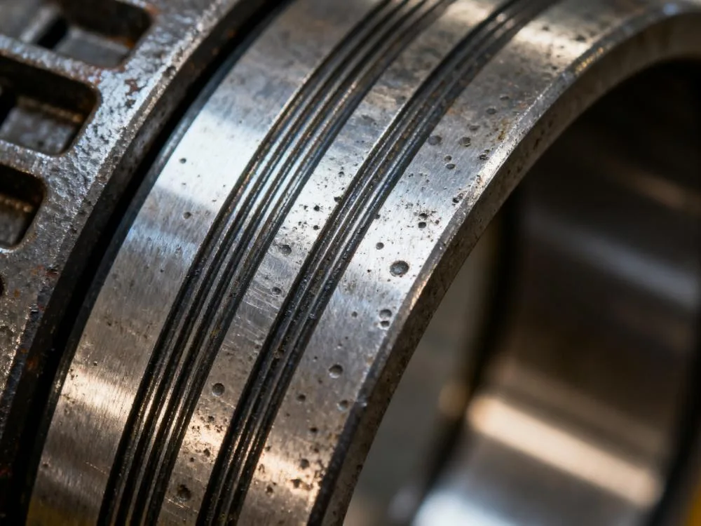 Motor bearing damage caused by VFD shaft current with fluting patterns on bearing raceway